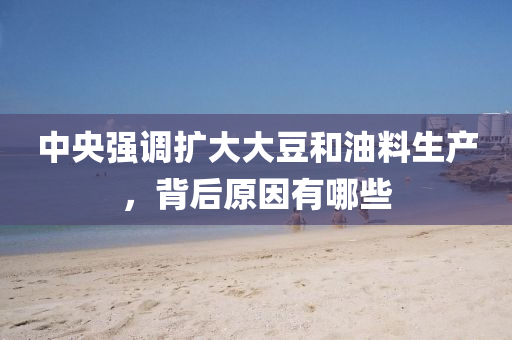中央強(qiáng)調(diào)擴(kuò)大大豆和油料生產(chǎn)，背后原因有哪些液壓動(dòng)力機(jī)械,元件制造