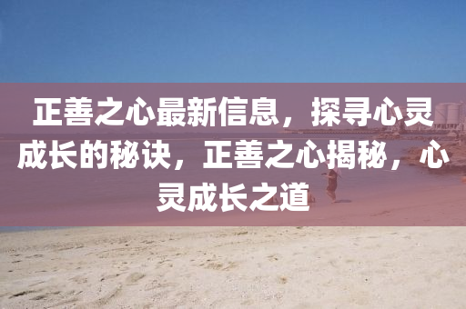 正善之心最新信息，探尋心靈成長的秘訣，正善之心揭秘，心靈成長之道液壓動(dòng)力機(jī)械,元件制造