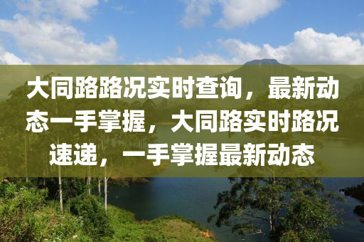 大同路路況實(shí)時(shí)查詢(xún)，最新動(dòng)態(tài)一手掌握，大同路實(shí)時(shí)路況速遞，一手掌握最新動(dòng)態(tài)