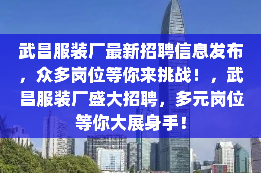 武昌服裝廠最新招聘信息發(fā)布，眾多崗位等你來挑戰(zhàn)！，武昌服裝廠盛大招聘，多元崗位等你大展身手！