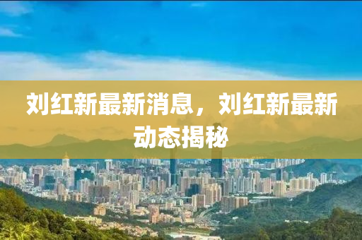 劉紅新最新消息，劉紅新最新動態(tài)揭秘