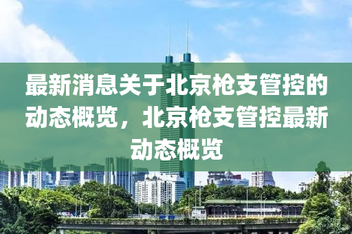 最新消息關(guān)于北京槍支管控的動態(tài)概覽，北京槍支管控最新動態(tài)概覽