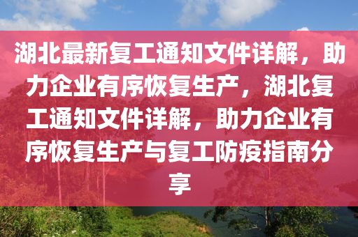 湖北最新復(fù)工通知文件詳解，助力企業(yè)有序液壓動力機(jī)械,元件制造恢復(fù)生產(chǎn)，湖北復(fù)工通知文件詳解，助力企業(yè)有序恢復(fù)生產(chǎn)與復(fù)工防疫指南分享
