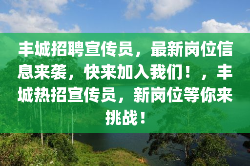豐城招聘宣傳員，最新崗位信息來襲，快來加入我們！，豐城熱招宣傳員，新崗位等你來挑戰(zhàn)！