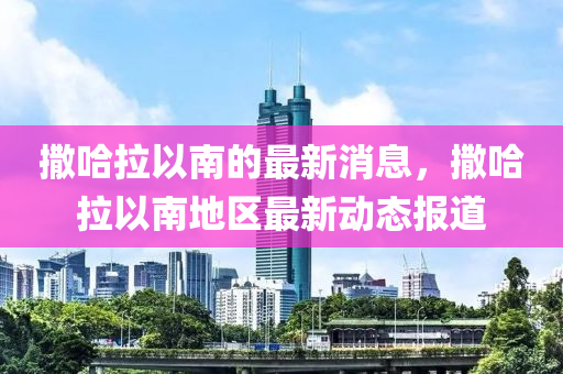 撒哈拉以南的最新消息，撒哈拉以南地區(qū)最新動態(tài)報道