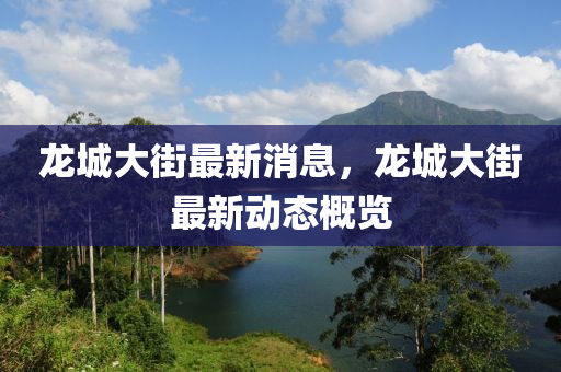 龍城大街最新消息，龍城大街最新動態(tài)概覽
