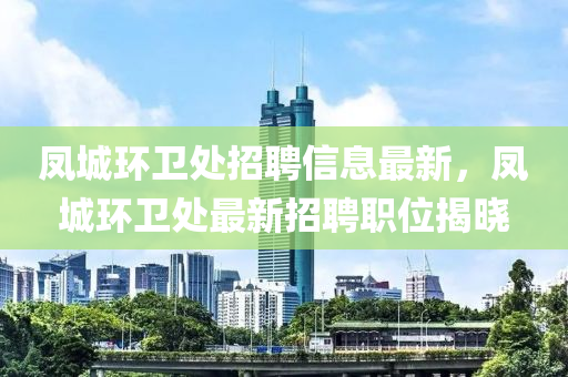 鳳城環(huán)衛(wèi)處招聘信息最新，鳳城環(huán)衛(wèi)處最新招聘職位揭曉